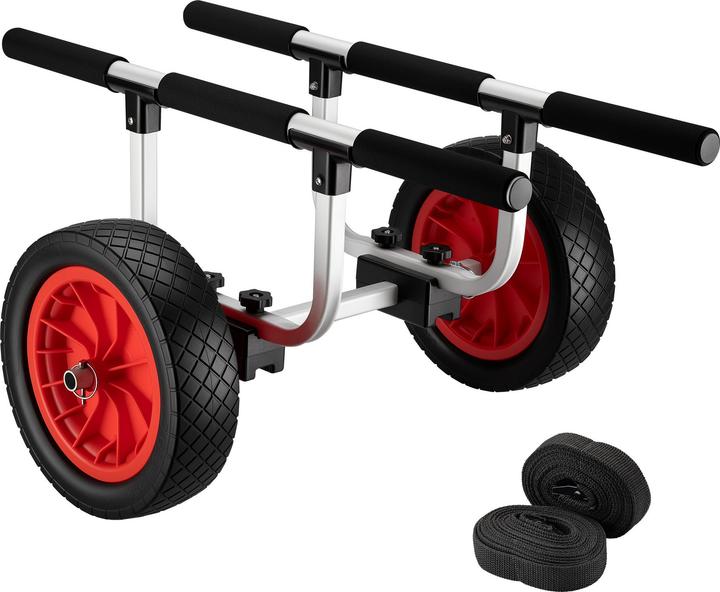 Produktbild Wiltec Alu Transportwagen 90kg grosses PU-Rad Ø31cm Kajakwagen Kanu Kanuwagen Kajak