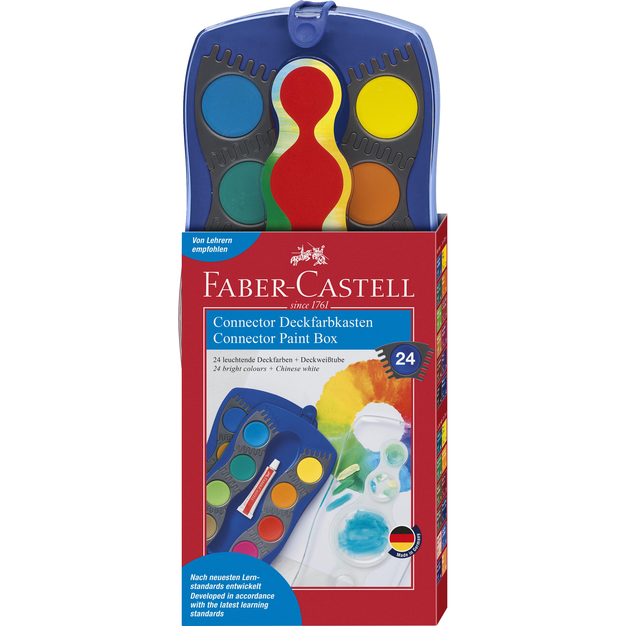 Faber-Castell, Künstlerfarbe + Bastelfarbe, Connector Wasserfarbkasten 24 Farben (WDA057, 312 ml)