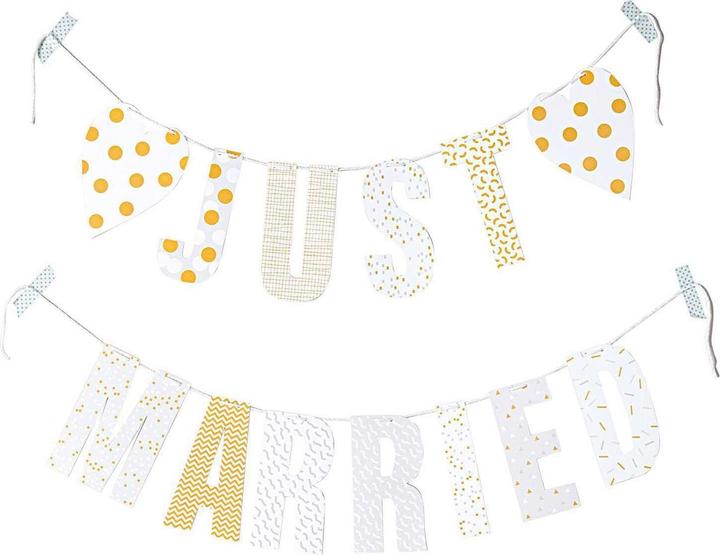 Image du produit Rico Design Girlande Just Married 3 m, Mehrfarbig