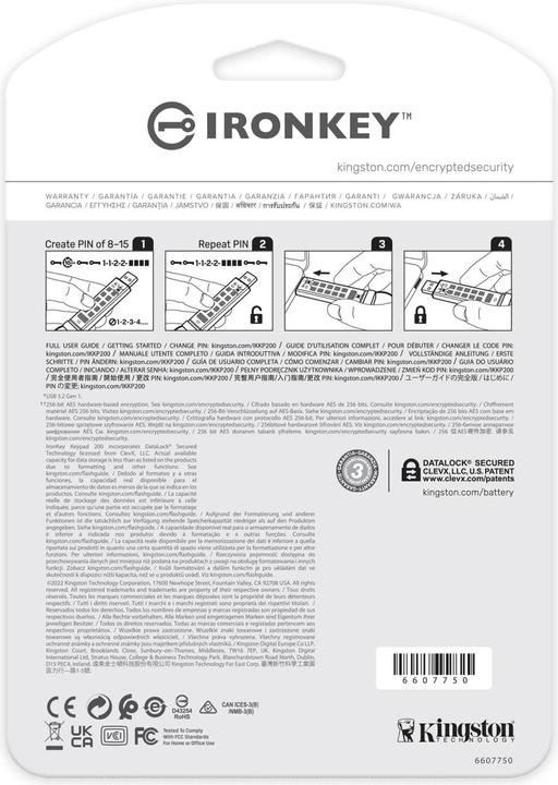 Produktbild Kingston Stick IronKey Keypad 200 512GB secure (512 GB, USB-A)