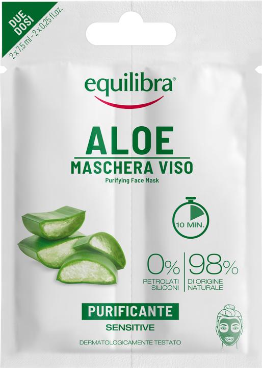 Equilibra Aloe Maschera Viso Purificante Purifying Face Mask Cleansing Aloe Vera Face Mask 2X7.5Ml (7.50 ml)