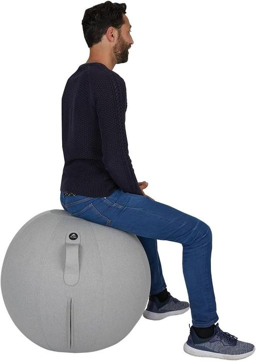 Produktbild Alba Creation Sitzhocker"MHBALL" hellgrau Bezug Polyester Sitzdurchmesser 650 mm mit Griff