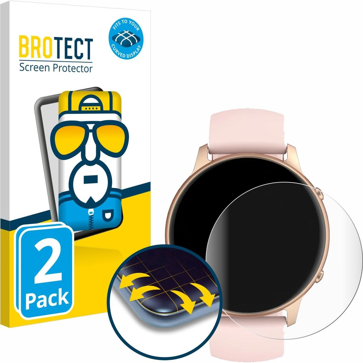 BROTECT Fullscreen Schutzfolie Displayschutz Folie Klar Transparent, Smartwatch Schutzfolie, Transparent