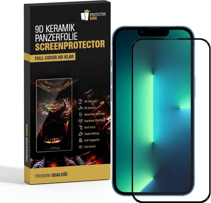 Protectorking 6x Ceramic-Glass Full Cover HD Klar (6 Stück, Apple iPhone 13 Pro)