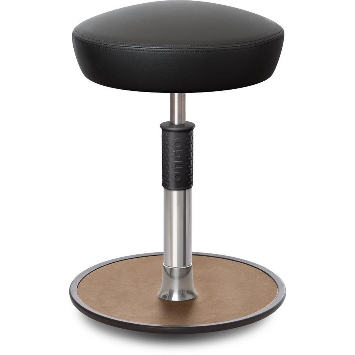 Ongo, Bürostuhl, Sitz- Stehhocker Free Regular Hutsitz skai Kunstleder schwarz chrom /Natur