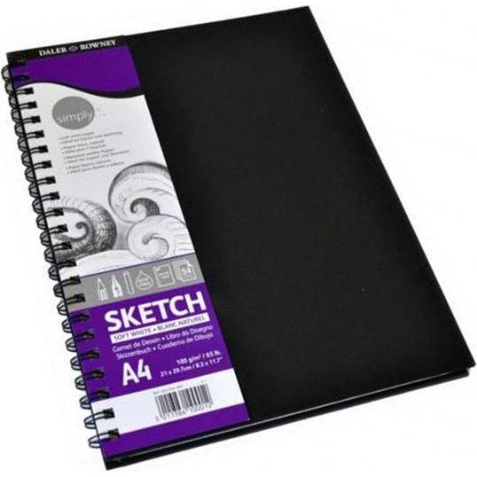 Magni, Heft + Block, Daler Rowney Simply Sketch Book - White Spiral A4 (A4, Speziallineatur)