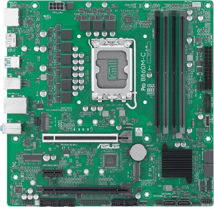 Productafbeelding ASUS PRO B860M-C-CSM Intel LGA 1851 mATX motherboard DDR5 PCIe 5.0 2xM.2 1xHDMI 2xDisplayPort (LGA 1851, Socket S1, Intel B860, mATX)