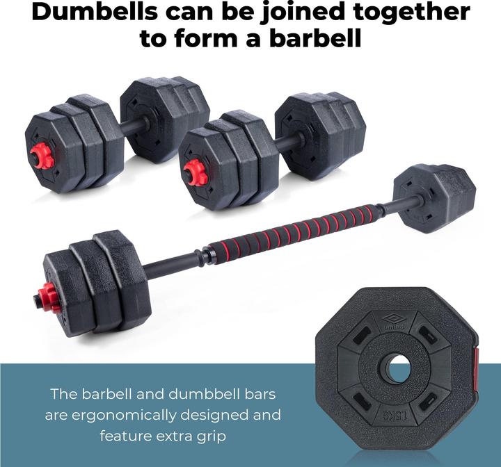 Produktbild Umbro Hantelset (4 x 1.25 kg, 4 x 1.5 kg, 4 x 2 kg)