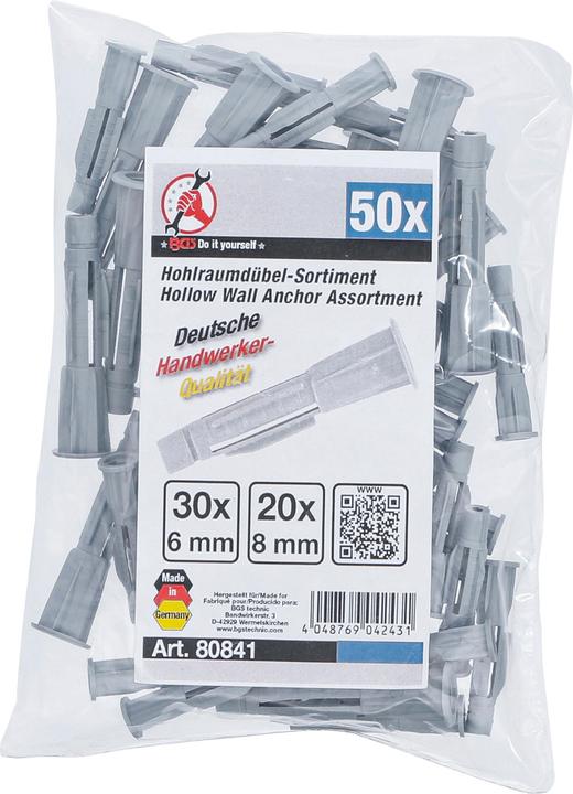 Actual product image BGS Hollow Wall Anchor Assortment 50 pcs. (50 pcs.)