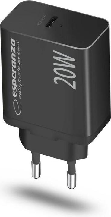 Image du produit Esperanza EZC104K Chargeur secteur 20W noir (20 W, 1 portion)