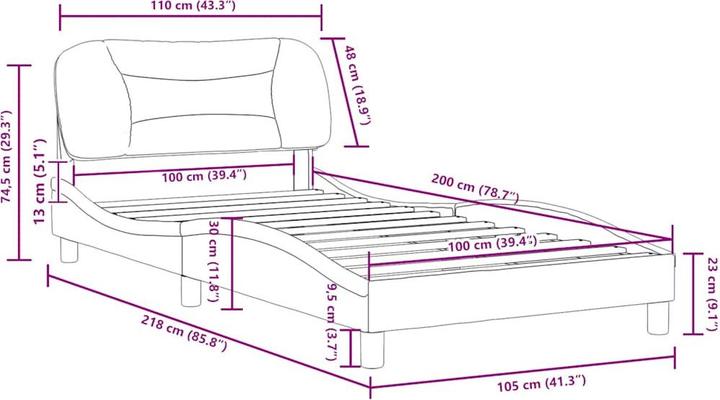 Image du produit vidaXL Bettgestell (100 x 200 cm)