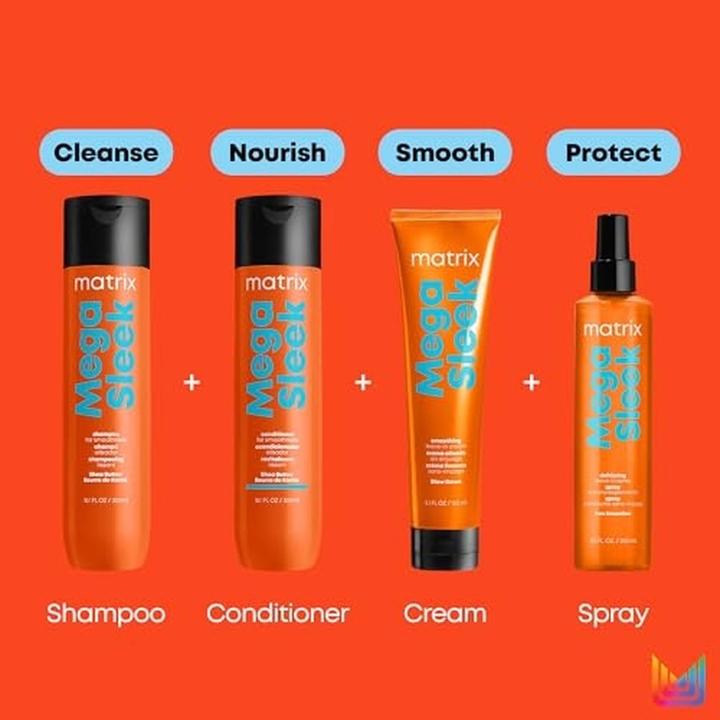 Actual product image Matrix Total Results Mega Sleek Iron Smoother Leave-In Anti-Frizz Conditioner Spray 250ml (250 ml)