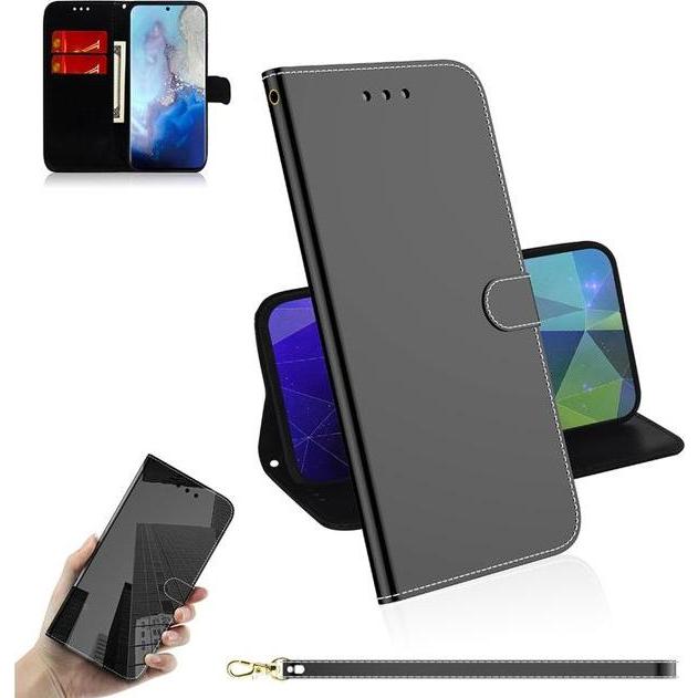 Thumbnail - MU Style Mirror Surface Bookcover Series (Samsung Galaxy S20+), Smartphone Hülle, Schwarz