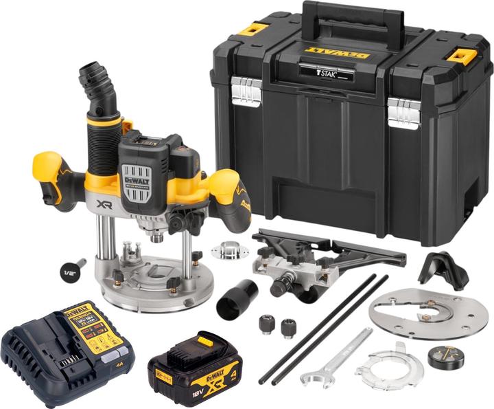 Actual product image DeWalt DCW 620 M1T cordless router 18 V 12 mm brushless + 1x 4.0 Ah battery + charger + TSTAK (Router)