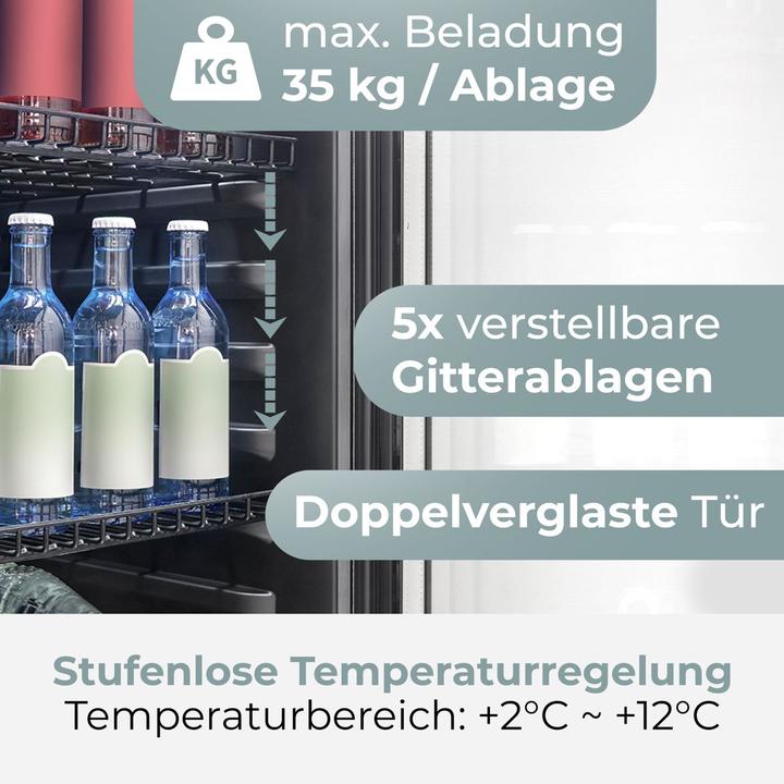 Image du produit Bomann KSG 7292 schwarz Glastürkühlschrank 143cm (235 l)