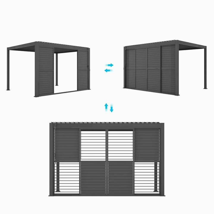 Produktbild Mirador Sichtschutzwand mit schwenkbaren Lamellen Anthrazit