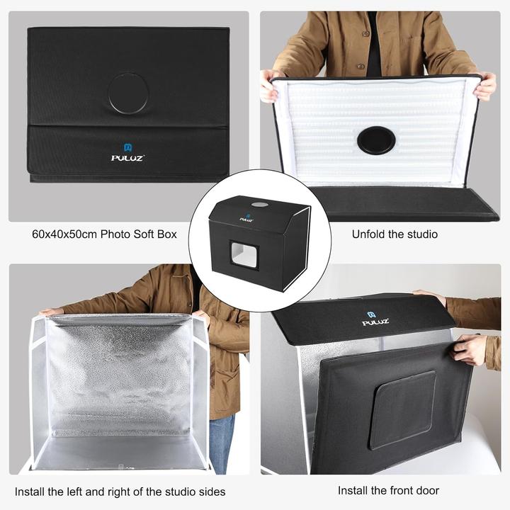 Actual product image Puluz Upgrade Fotobox 60x40cm mit dimmbaren LEDs (Light modifiers)