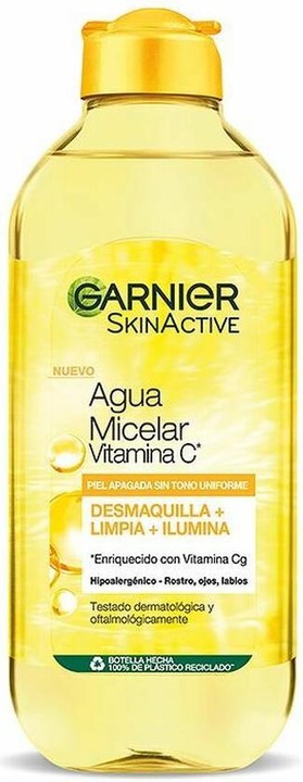 Actual product image Garnier SKINACTIVE VITAMINA C agua micelar 400 ml (Cleaning cloths, 400 ml)