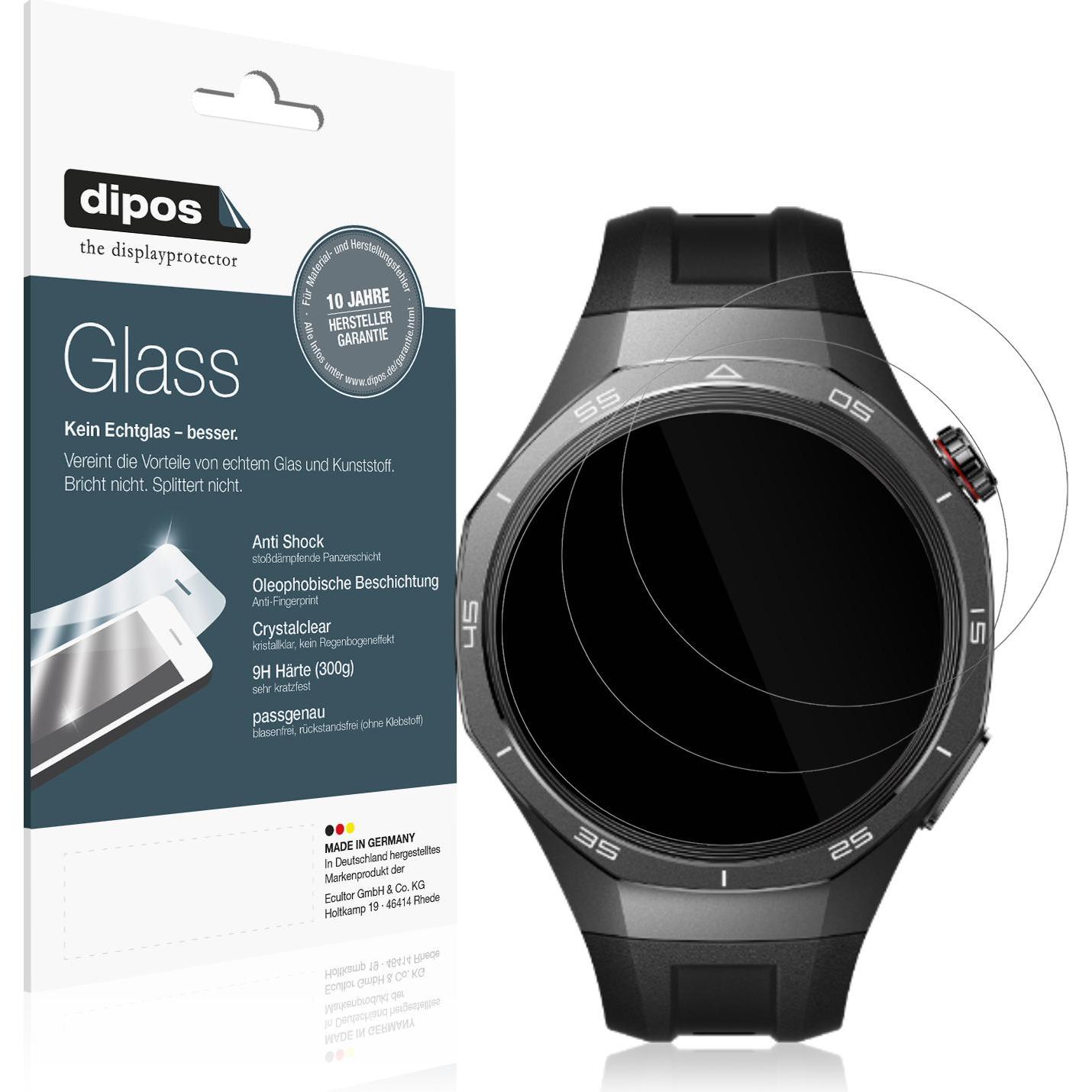 Dipos Anti-Shock Displayschutz 9H, Smartwatch Schutzfolie, Transparent
