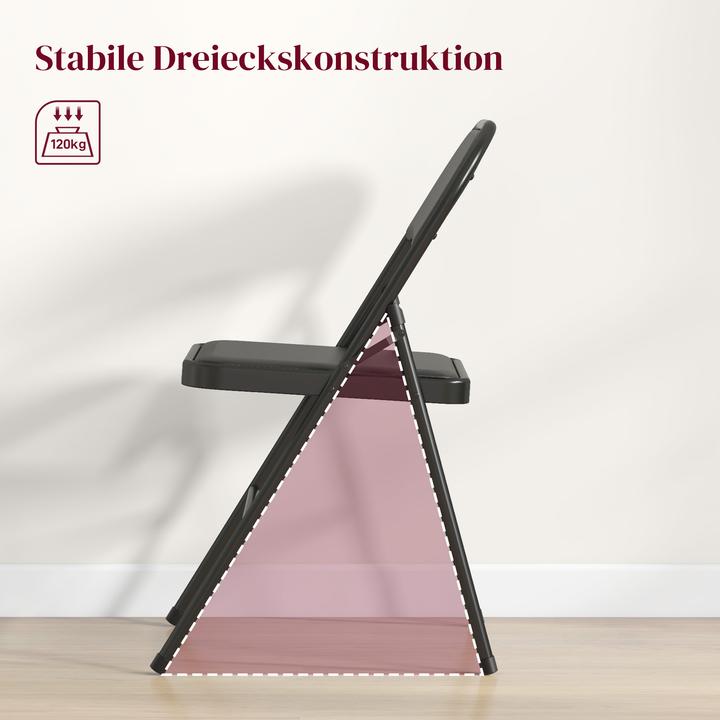 Image du produit Homcom Klappstuhl Stahl, Kunstleder Schwarz