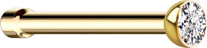 Actual product image Star Piercing Nasenstecker gerade vergoldet Halbkugel Kristall silber (without brass, Surgical steel 316L)
