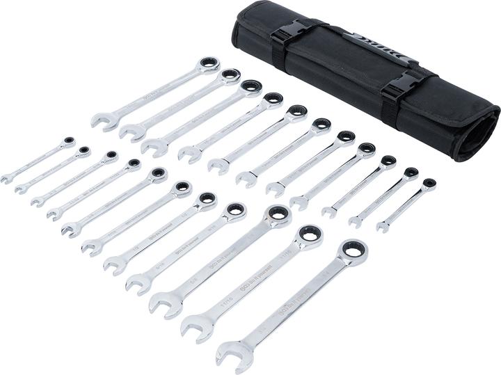 Actual product image BGS Ratchet Combination Wrench Set metric / Inch Sizes 22 pcs. (18 mm)