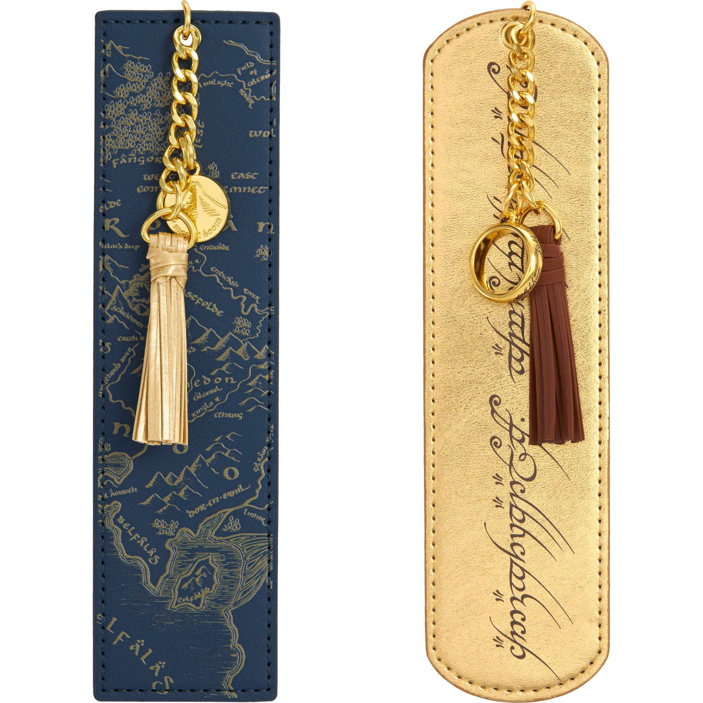 Noble Collection Mehrfarbig Schreibtisch Accessoire, Der Herr Der Ringe Lesezeichen 2Er-Set Mittelerde Und Elbenschrift