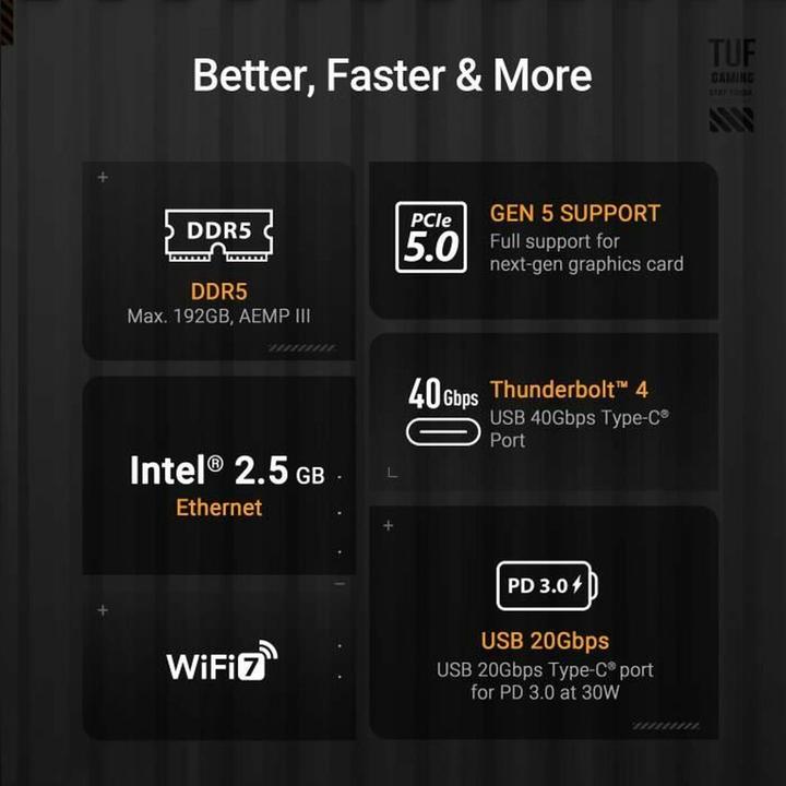 Produktbild ASUS TUF GAMING Z890-PRO WIFI (LGA 1851, Intel Z890, ATX)