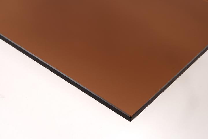 Image du produit AC Design table basse verre trempé marron, base en verre