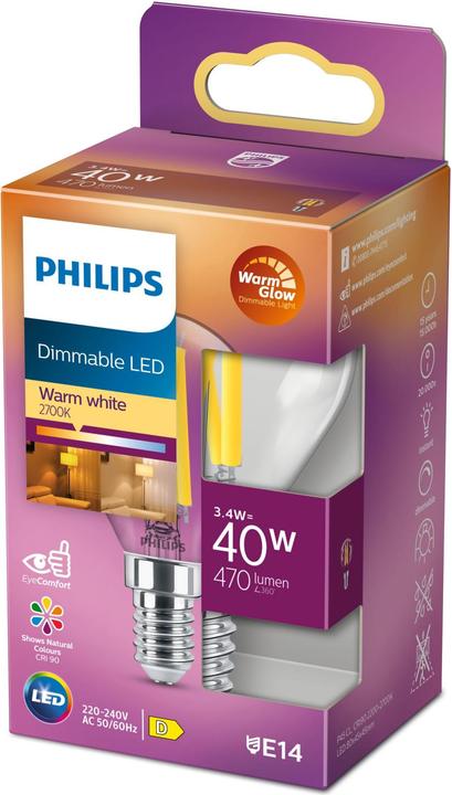 Produktbild Philips LED EyeComfort (E14, 3.40 W, 470 lm, 1 x, D)