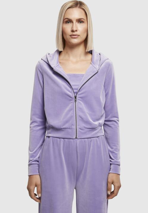 Produktbild Urban Classics Ladies Short Velvet Zip Hoody (XL)