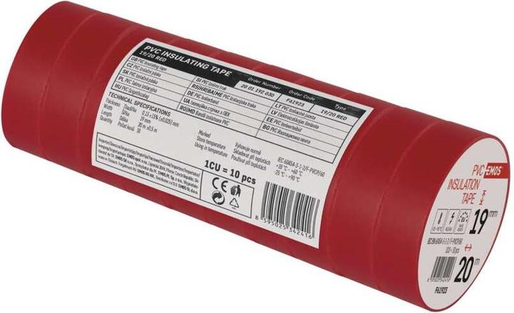 Actual product image Emos Insulating tape PVC 19mm/20m red, 10 pcs. (19 mm)