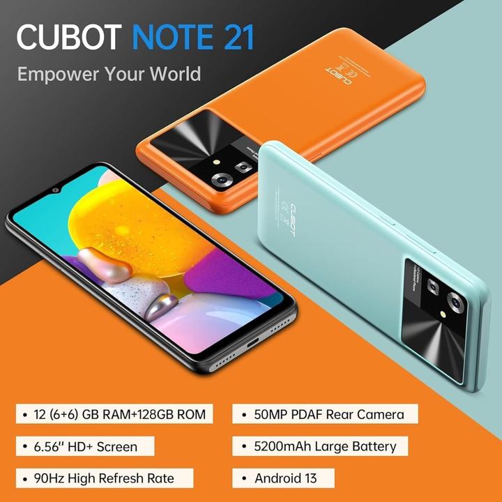 Actual product image Cubot Note 21 (128 GB, Black, 6.56", Dual SIM, 4G)