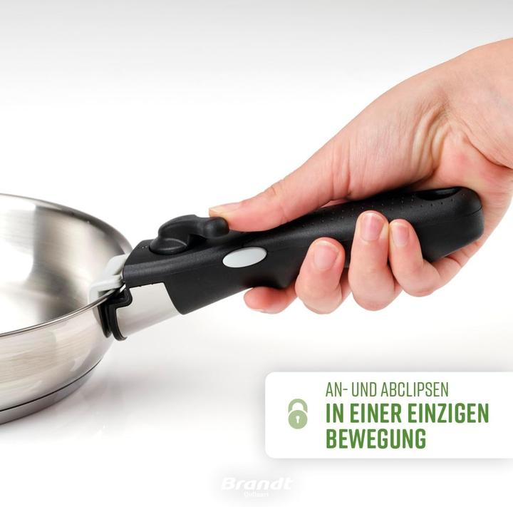 Produktbild Qdesign 10-teiliges Induktionskochgeschirr-Set mit Antihaftbeschichtung und abnehmbaren Griffen (Pfannenset + Topfset, Edelstahl)