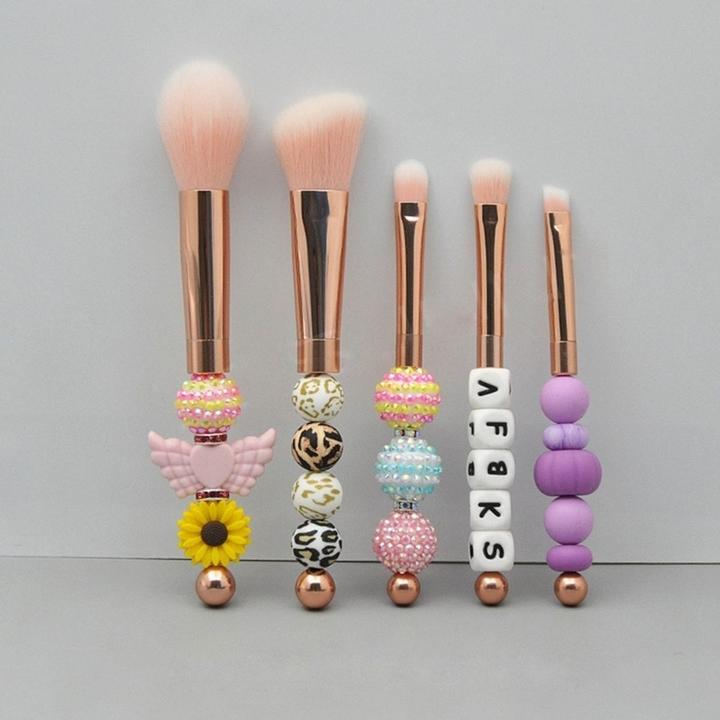 Produktbild König Design Make up Pinsel Set 5 tlg Schminkpinsel Kosmetikpinsel Lidschatten Kosmetik Neu (Foundation)