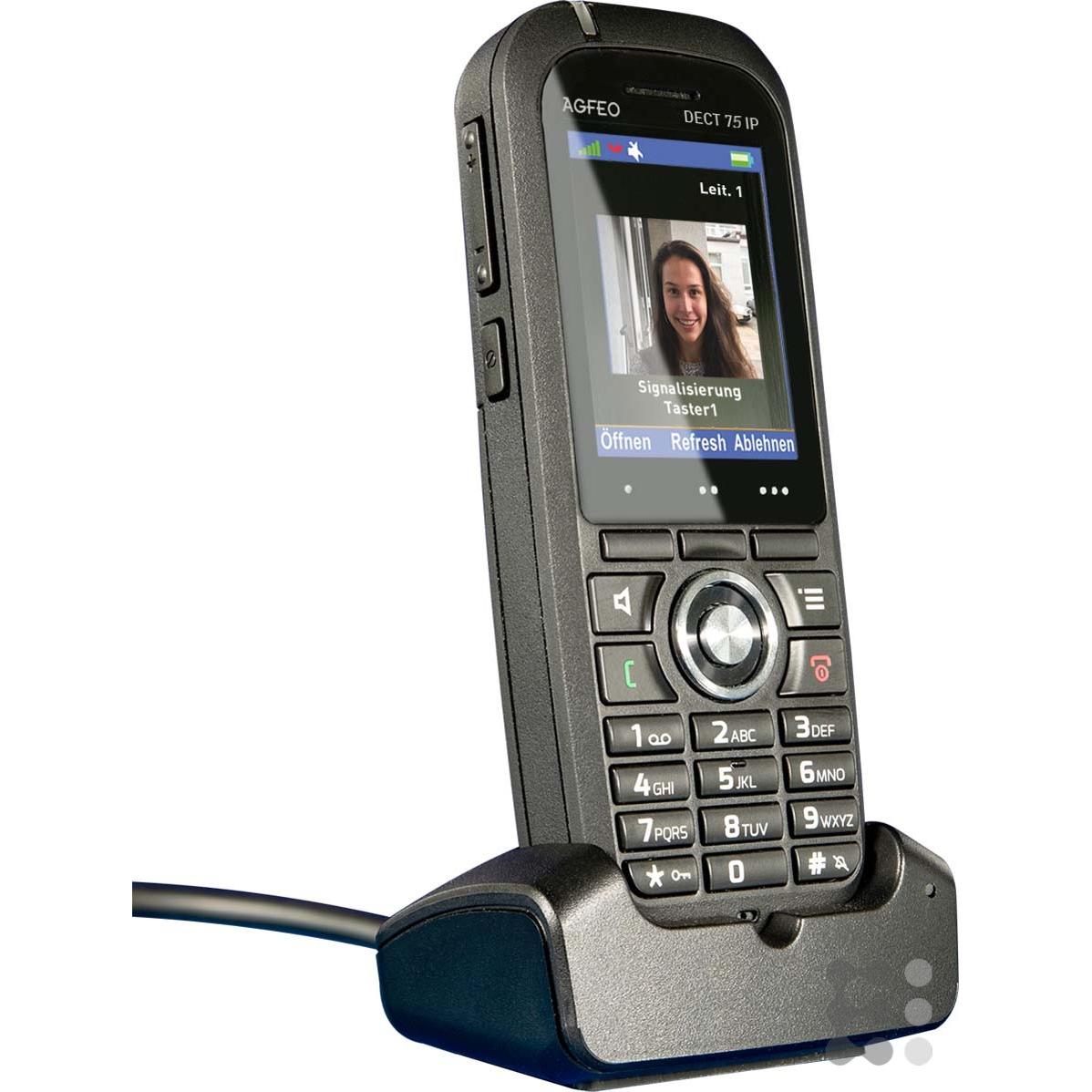 Agfeo DECT 75 IP Schnurloses Erweiterungshandgerät, Telefon, Schwarz