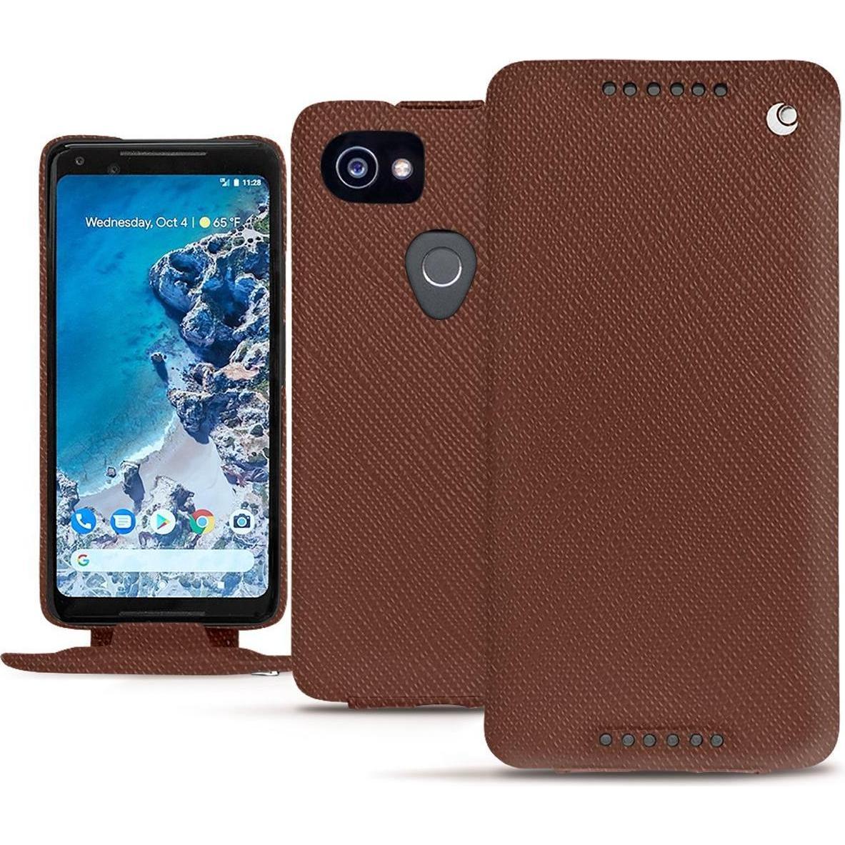 Noreve Lederschutzhülle vertikal (Google Pixel 2 XL), Smartphone Hülle, Braun