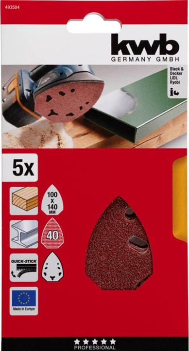 Actual product image kwb Mouse adhesive discs K40 / 5 pieces (40)