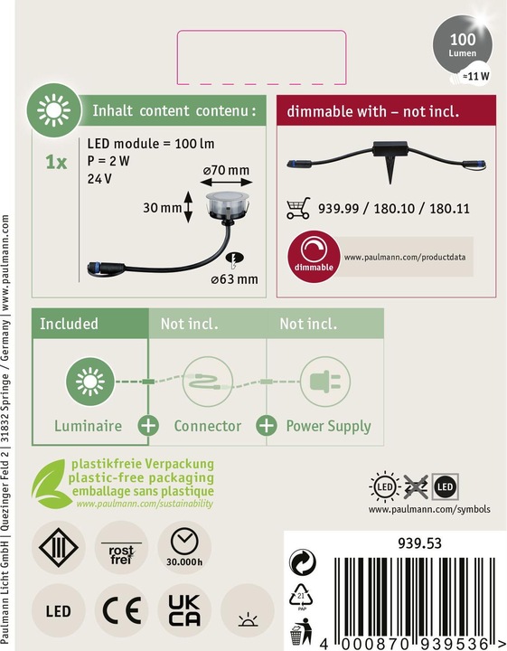 Actual product image Paulmann Plug & Shine Floor (100 lm, IP65)