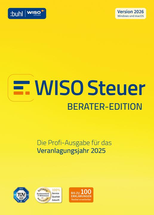 Actual product image Buhl Data Service WISO Steuer 2026 Berater Download Code (1 User, 1 Devices/Users, unlimited)