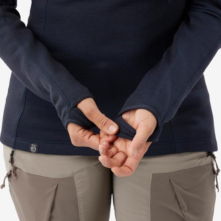 Actual product image Forclaz Merinoshirt Damen langarm - Merino Resist dunkelblau (L)