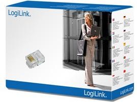 Produktbild LogiLink RJ12 Stecker für Flachbandkabel, ungeschirmt Modularstecker 6P6C für Flachbandkabel, vergoldete Kont