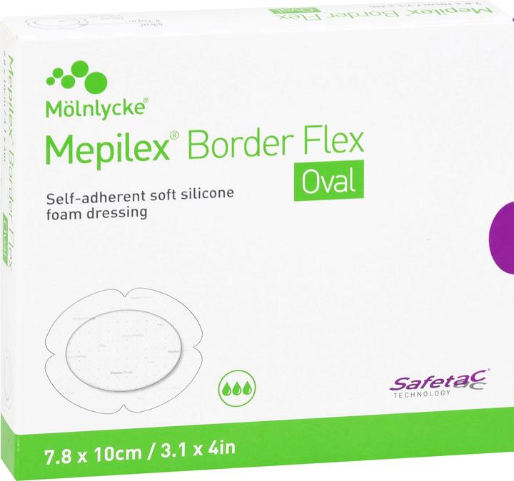 Produktbild Mepilex Border Flex Oval 7.8x10cm (5x)