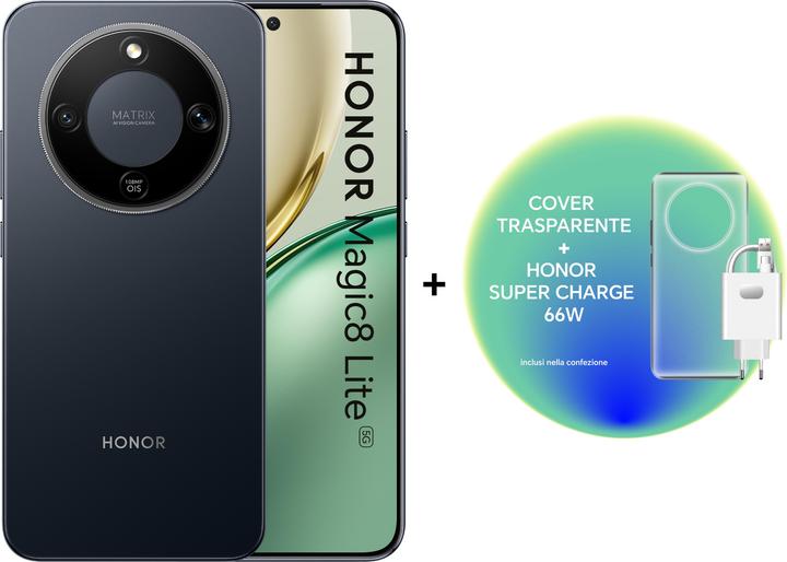 Actual product image Honor Magic8 Lite 5G (512 GB, Black, Midnight Black, 6.79", 5G)