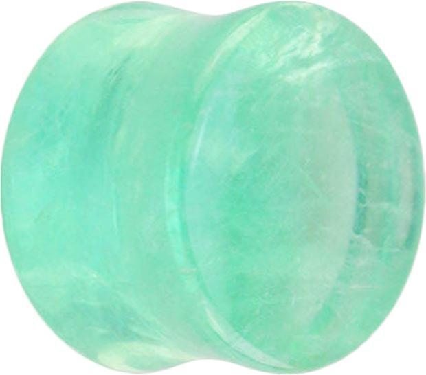 Actual product image Star Piercing Green fluorite flared plug (without brass, Mineral)