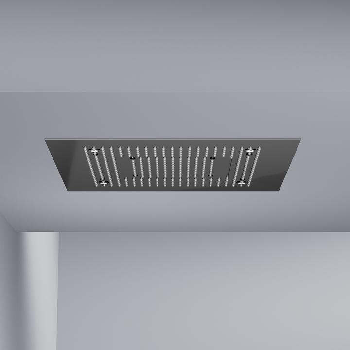 Actual product image Steinberg Sensual Rain rain panel, LED lighting, complete set, recessed ceiling, 3-jet, Easy-Clean (3 Beam types, 24.40 l/min)