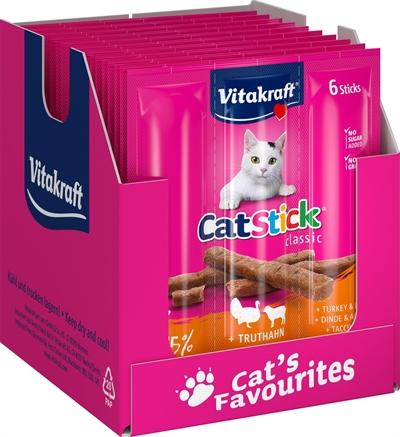 Actual product image Vitakraft Cat-Stick Mini Kalkoen Met Lam - 20X3 pcs (500 g)