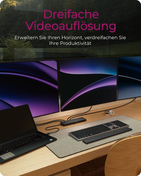 Produktbild Icy Box DockingStation mit 11-in-Anschlüssen dreifacher Videoausgabe,IB-DK2116-C (USB-C, 8 Ports)