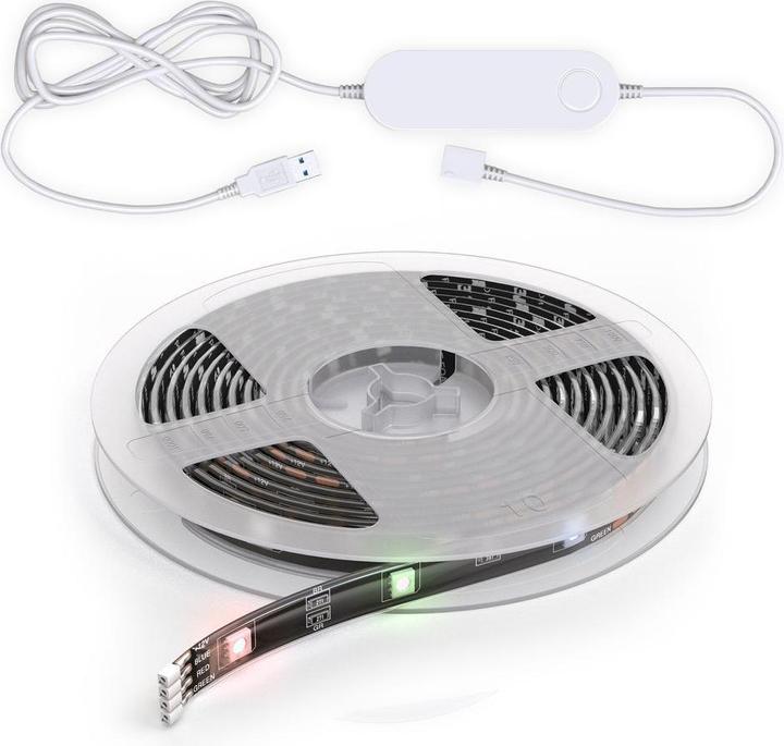 B.K.Licht WIFI RGB-LED Flexband, USB, black, 60xRGB-LED/0.10W (200 cm, Indoor)