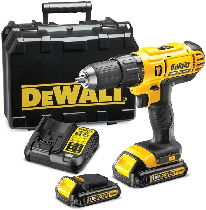 Actual product image DeWalt DCD776C2 18V 2x 1,3 Ah impact drill screwdriver in case (Rechargeable battery operated)